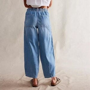 Baggy Drawstring Barrel Leg Denim